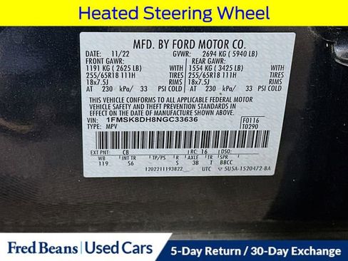 Certified 2022 Ford Explorer XLT w/ Equipment Group 202A AWD/4WD image 38