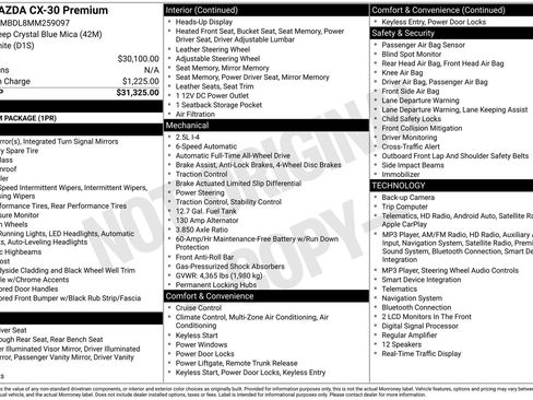 Certified 2021 MAZDA CX-30 AWD 2.5 S w/ Premium Package image 27