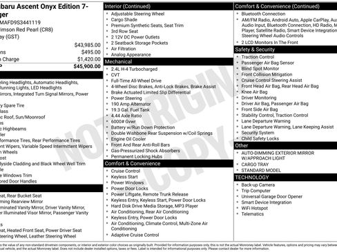 Certified 2025 Subaru Ascent Onyx Edition image 47