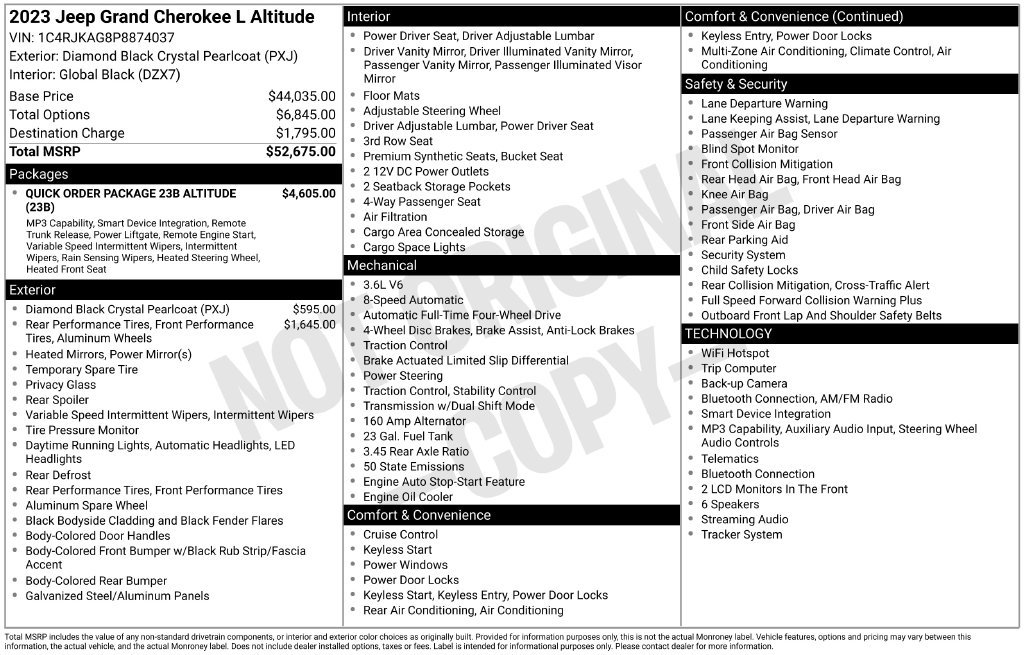 Used 2023 Jeep Grand Cherokee L Laredo AWD/4WD image 40