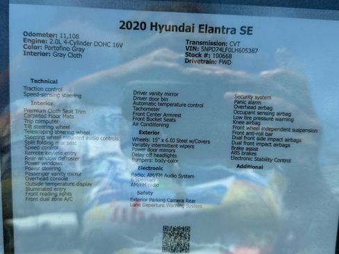Used 2020 Hyundai Elantra SE FWD image 45