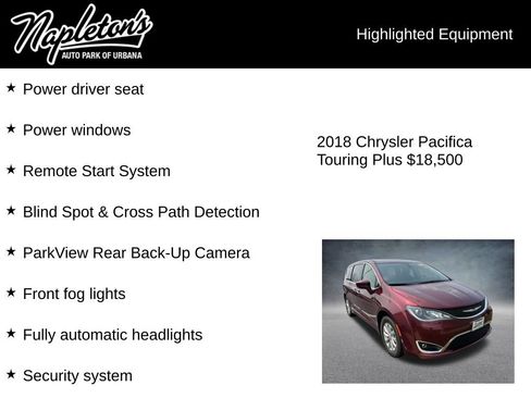 Used 2018 Chrysler Pacifica Touring Plus FWD image 6