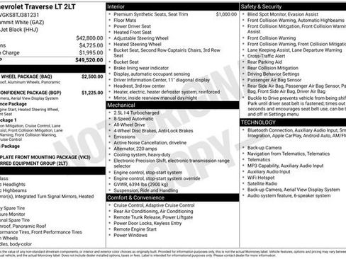 New 2026 Chevrolet Traverse LT w/ Sun and Wheel Package AWD/4WD image 32