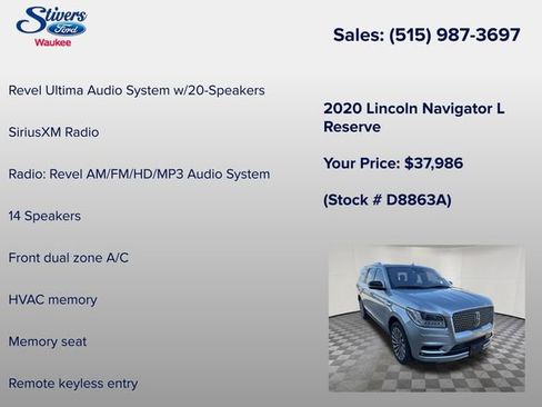Used 2020 Lincoln Navigator L Reserve w/ Luxury Package image 26