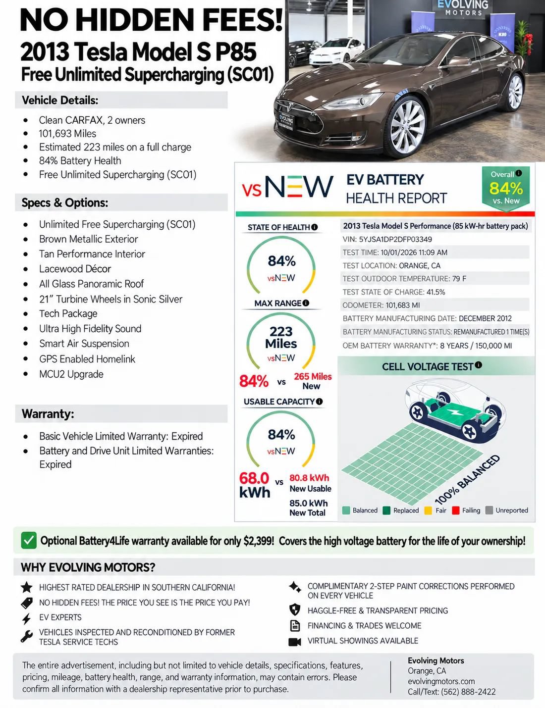 Used 2013 Tesla Model S Performance RWD image 2