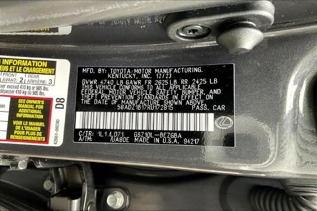 Certified 2024 Lexus ES 350 w/ Premium Package FWD image 18