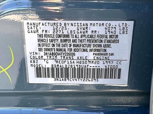 New 2026 Nissan Sentra SV image 22