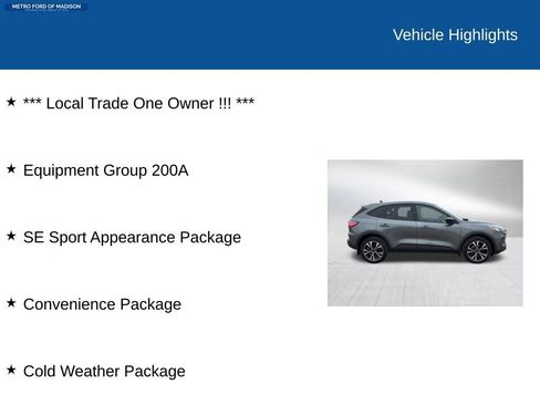 Certified 2022 Ford Escape SE w/ SE Sport Appearance Package image 2