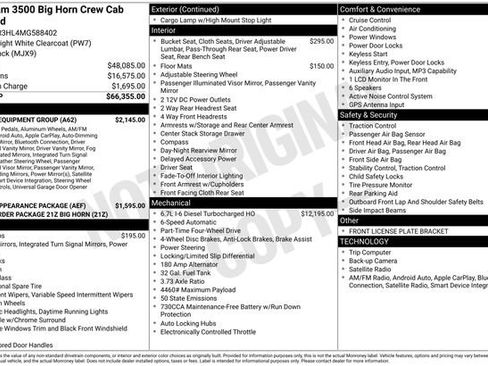 Used 2021 RAM 3500 Big Horn w/ Level 1 Equipment Group AWD/4WD image 49