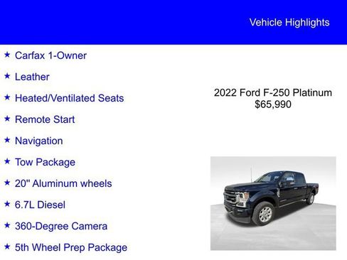 Used 2022 Ford F250 Platinum AWD/4WD image 2