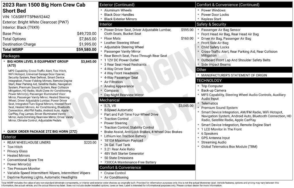 Used 2023 RAM 1500 Big Horn AWD/4WD image 18