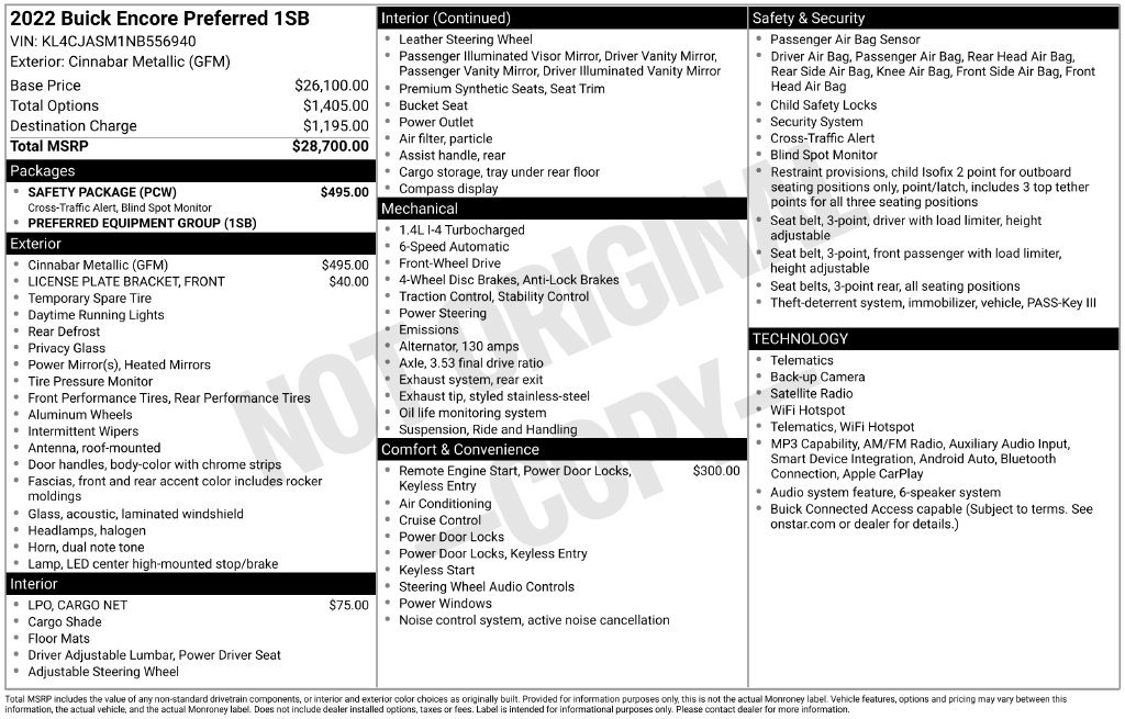 Used 2022 Buick Encore Preferred w/ Safety Package FWD image 5