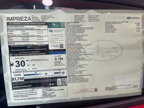 New 2025 Subaru Impreza 2.0i image 20