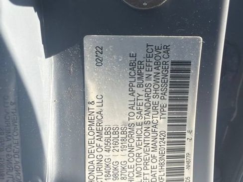 Used 2022 Honda Civic Sport Touring image 10