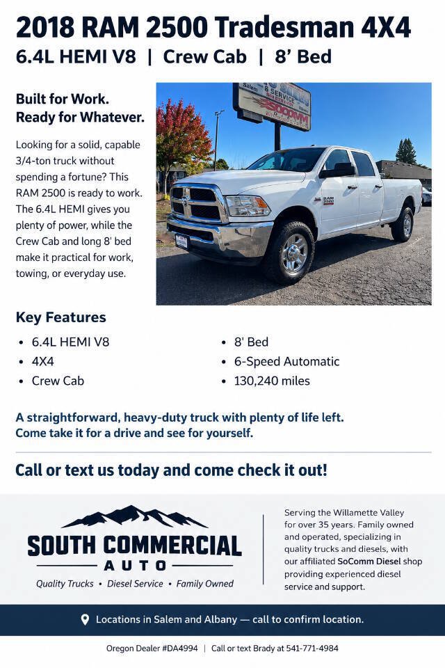 Used 2018 RAM 2500 Tradesman w/ Chrome Appearance Group AWD/4WD image 14