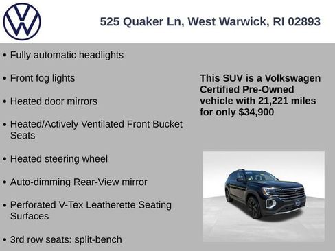 Certified 2024 Volkswagen Atlas SE AWD/4WD image 19