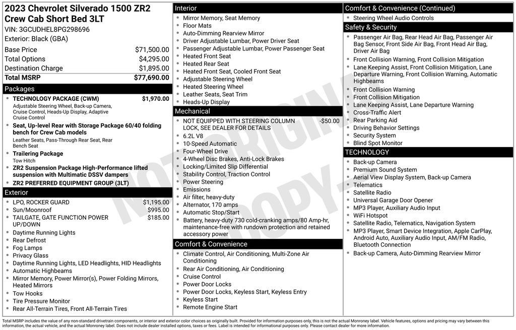 Used 2023 Chevrolet Silverado 1500 ZR2 w/ Technology Package AWD/4WD image 41