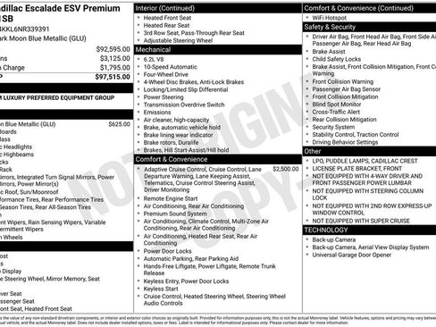 Used 2022 Cadillac Escalade ESV Premium Luxury AWD/4WD image 38
