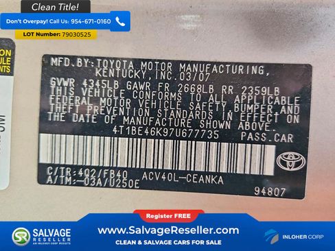 Used 2007 Toyota Camry Sedan image 16