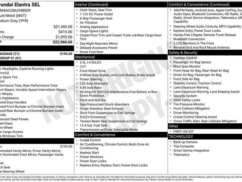 Used 2022 Hyundai Elantra SEL w/ Cargo Package FWD image 6