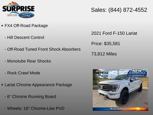 Used 2021 Ford F150 Lariat w/ Equipment Group 502A High AWD/4WD image 16