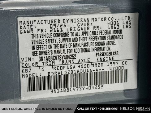 Used 2025 Nissan Sentra SV w/ All-Weather Package FWD image 30