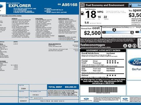 Used 2016 Ford Explorer Sport w/ Equipment Group 401A image 7