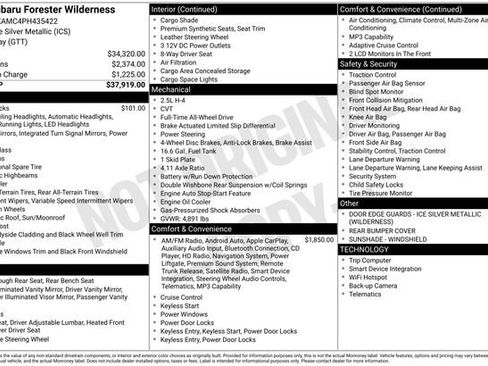 Certified 2023 Subaru Forester Wilderness AWD/4WD image 37