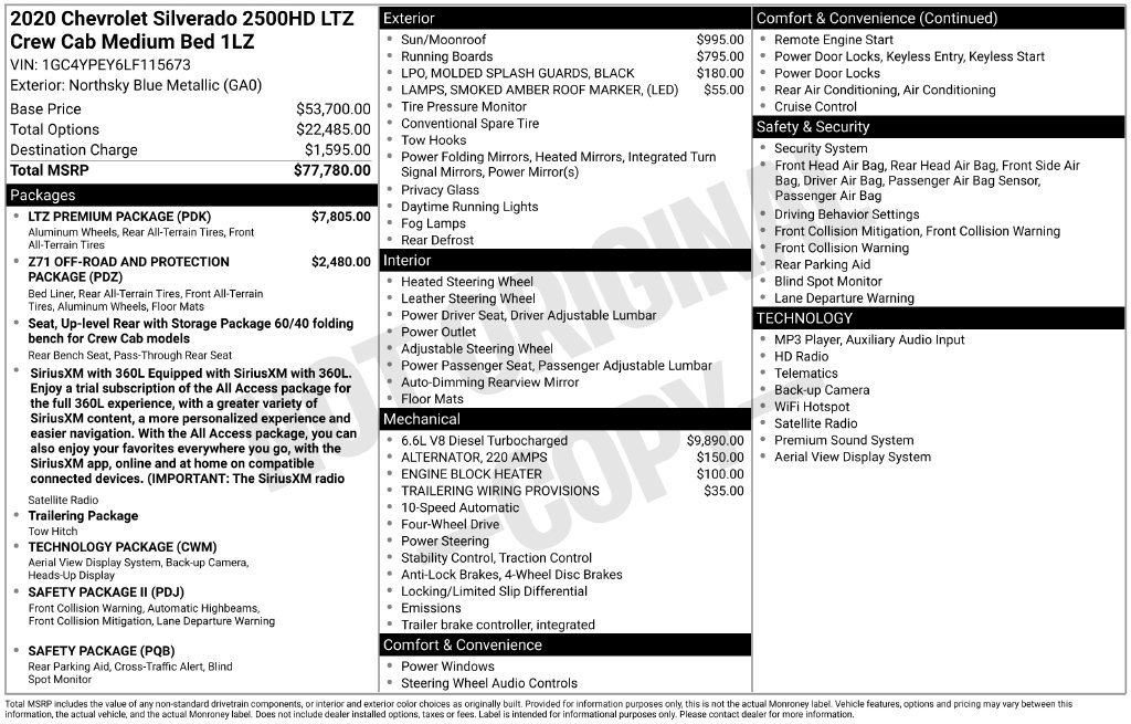 Used 2020 Chevrolet Silverado 2500 LTZ w/ LTZ Premium Package AWD/4WD image 83