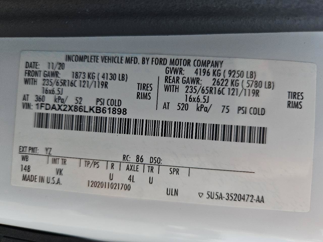 Used 2020 Ford Transit 350 XL RWD image 58