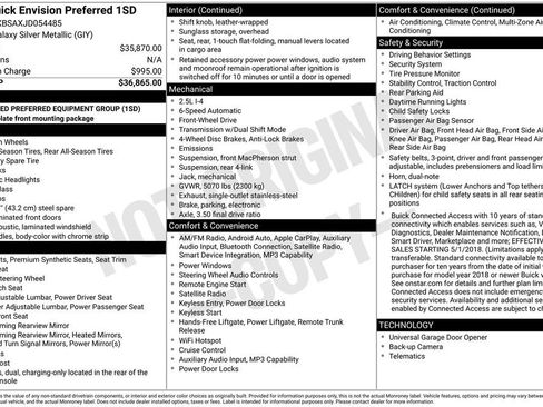 Used 2018 Buick Envision Preferred image 36