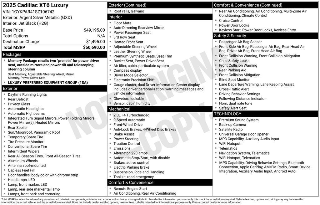 Certified 2025 Cadillac XT6 Luxury FWD image 5