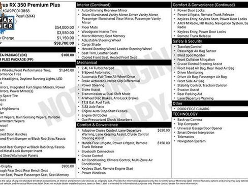 Used 2023 Lexus RX 350 Premium Plus w/ Cold Area Package image 10