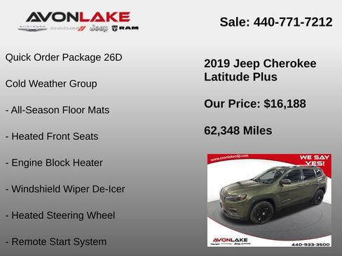 Used 2019 Jeep Cherokee Latitude Plus w/ Cold Weather Group image 6