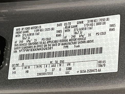 Used 2022 Ford F150 Lariat w/ Equipment Group 502A High AWD/4WD image 33