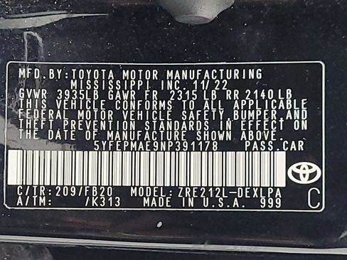 Used 2022 Toyota Corolla LE FWD image 33