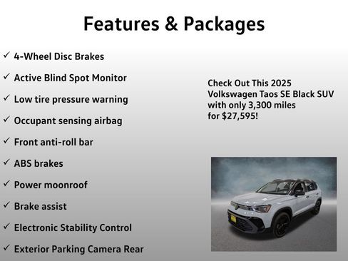 Used 2025 Volkswagen Taos SE AWD/4WD image 13