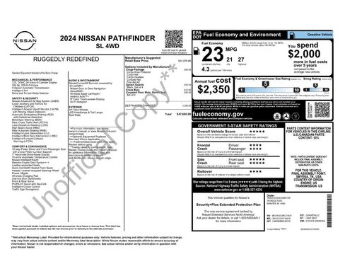 Certified 2024 Nissan Pathfinder SL w/ Cargo Package AWD/4WD image 34