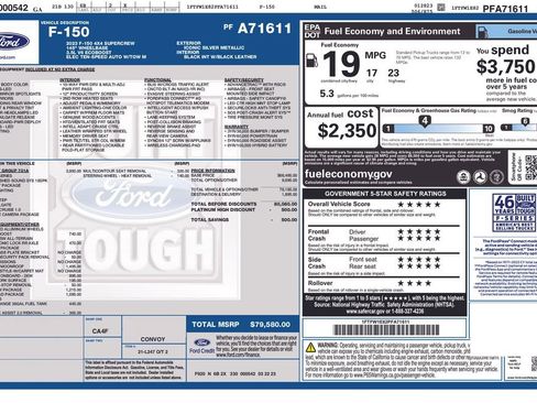 Used 2023 Ford F150 Platinum w/ Equipment Group 701A High AWD/4WD image 32