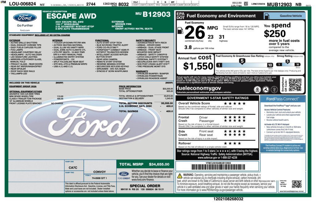 Used 2021 Ford Escape SEL w/ Class II Trailer Tow Package AWD/4WD image 45