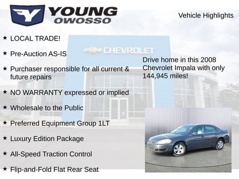 Used 2008 Chevrolet Impala LT w/ Luxury Edition Package image 7
