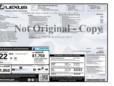 Used 2021 Lexus RX 350 AWD w/ Premium Package image 57