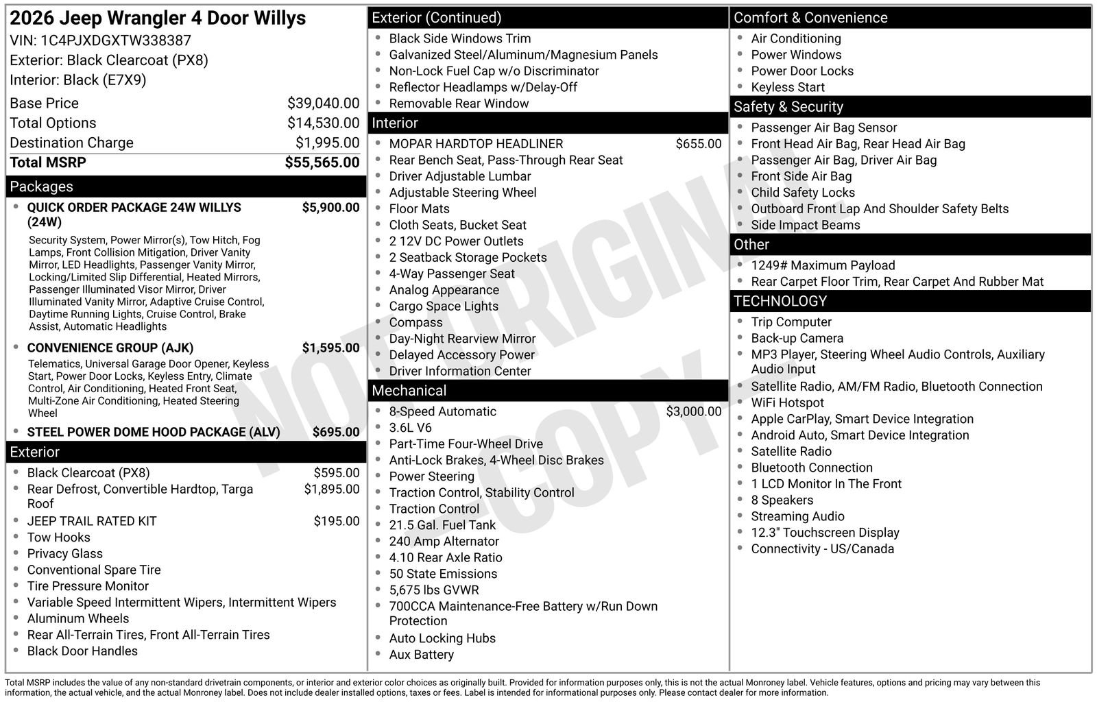 New 2026 Jeep Wrangler Unlimited Sport AWD/4WD image 29