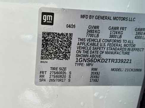 New 2026 Chevrolet Suburban Z71 w/ Z71 Off-Road Package AWD/4WD image 31