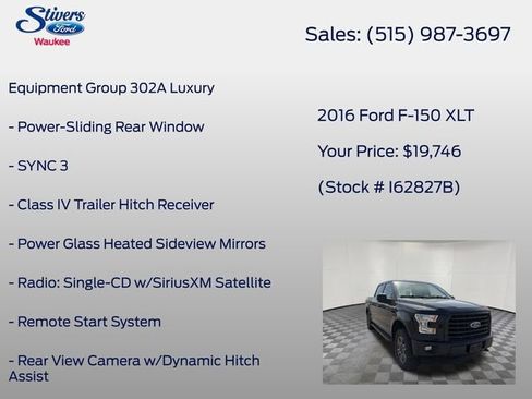 Used 2016 Ford F150 XLT w/ Equipment Group 302A Luxury image 7