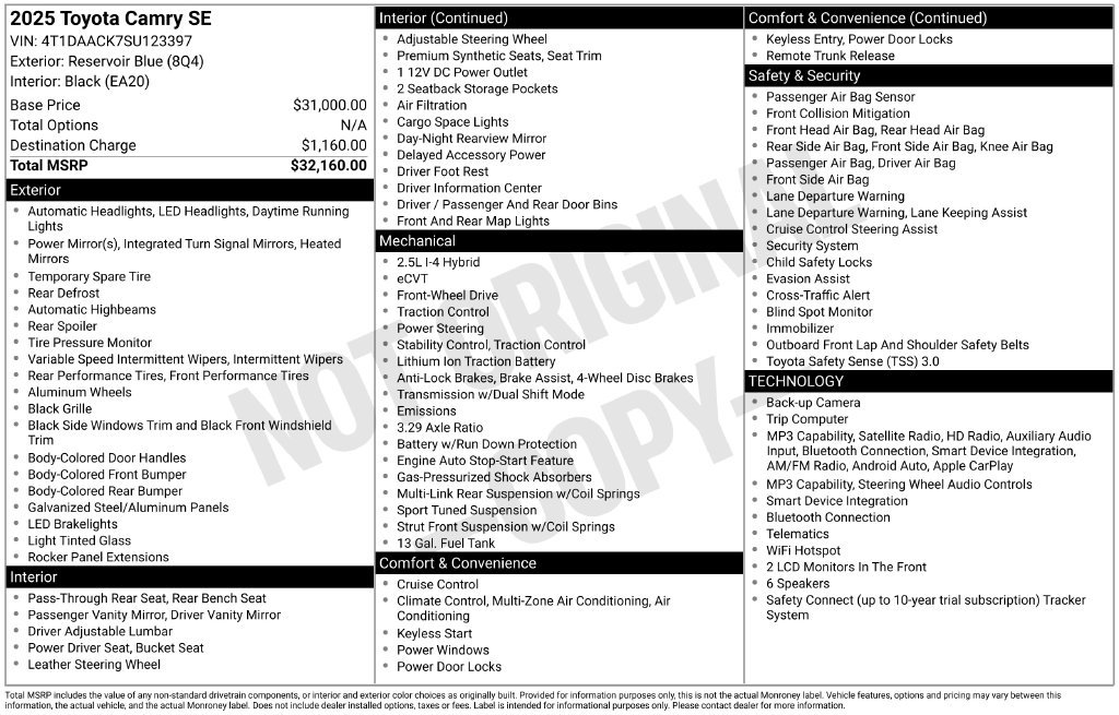 Used 2025 Toyota Camry SE FWD image 33
