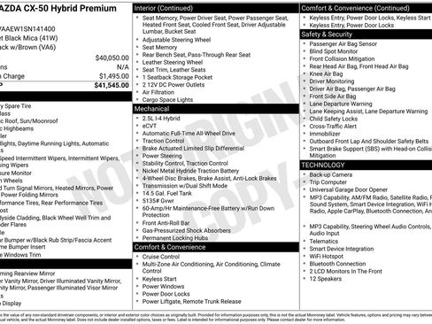 Used 2025 MAZDA CX-50 2.5 Hybrid w/ Premium Plus Pkg AWD/4WD image 1