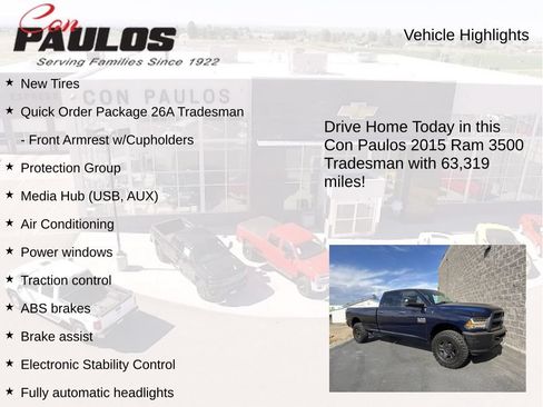 Used 2015 RAM 3500 Tradesman w/ Protection Group AWD/4WD image 8