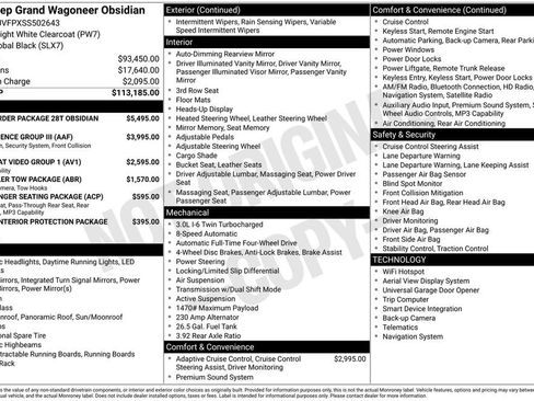 Used 2025 Jeep Grand Wagoneer Series II Obsidian w/ Quick Order Packagew 28T AWD/4WD image 12