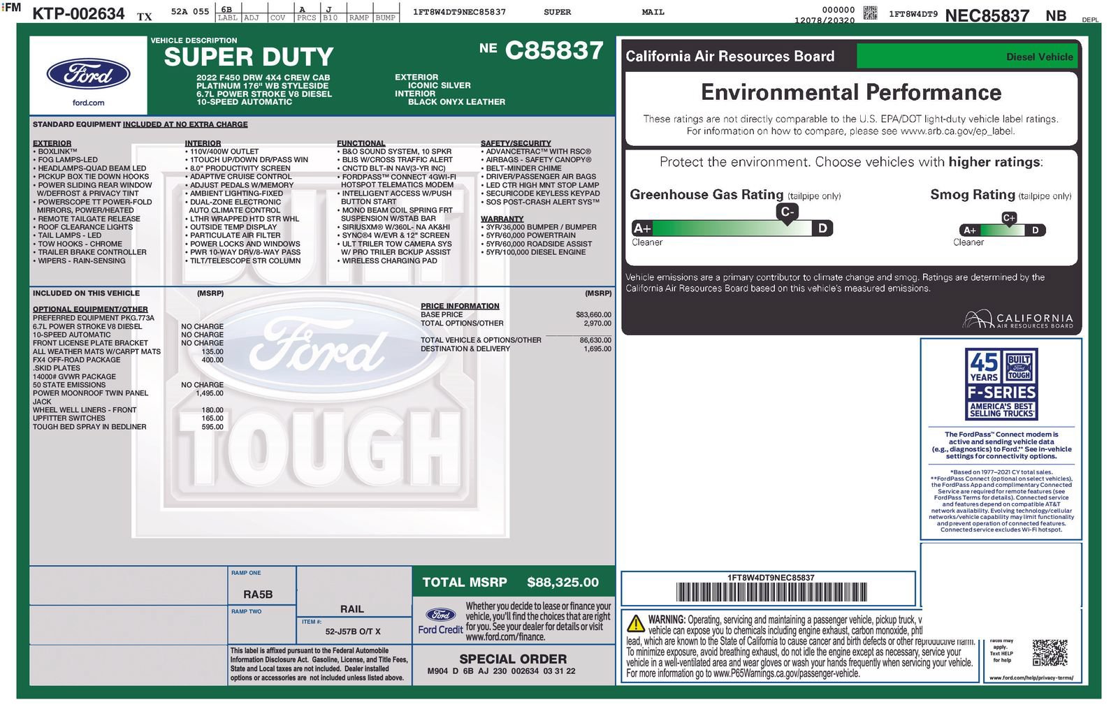 Used 2022 Ford F450 Platinum w/ FX4 Off-Road Package AWD/4WD image 37